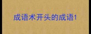 成语术开头的成语