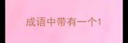 成语中带有一个