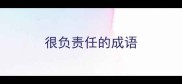 很负责任的成语