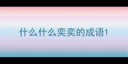 什么什么奕奕的成语