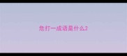 危打一成语是什么