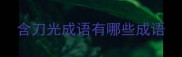 含刀光成语有哪些成语