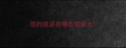 怨的成语有哪些成语大