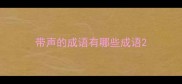 带声的成语有哪些成语