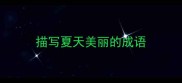 描写夏天美丽的成语
