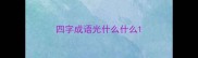四字成语光什么什么
