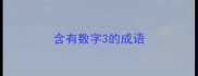 含有数字3的成语