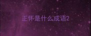 正怀是什么成语