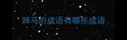 蹄马的成语有哪些成语
