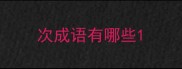 次成语有哪些