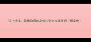 短小精悍职场沟通的高效法则与实战技巧附案例
