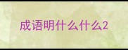 成语明什么什么