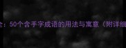 手字旁成语全50个含手字成语的用法与寓意附详细学习指南