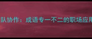 单打独斗VS团队协作成语专一不二的职场应用与当代价值