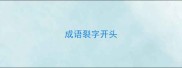 成语裂字开头