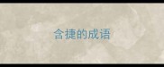 含捷的成语