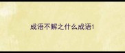 成语不解之什么成语