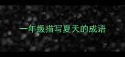 一年级描写夏天的成语