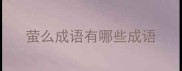 萤么成语有哪些成语