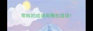 带辉的成语有哪些成语
