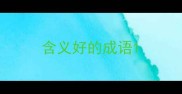 含义好的成语