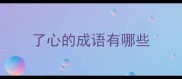 了心的成语有哪些