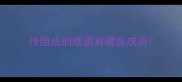 传组成的成语有哪些成语