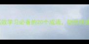 学术成语大全高效学习必备的20个成语助你快速提升科研能力
