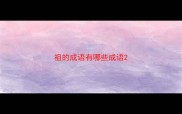 祖的成语有哪些成语