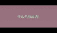 什么无前成语