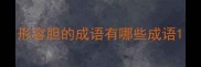 形容胆的成语有哪些成语
