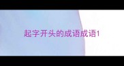 起字开头的成语成语