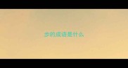 步的成语是什么