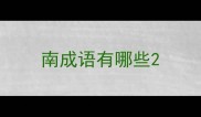 南成语有哪些