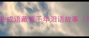泪目这些成语藏着千年泪语故事附深度