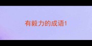有毅力的成语