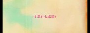 才思什么成语