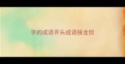 字的成语开头成语接龙但