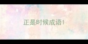 正是时候成语