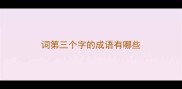 词第三个字的成语有哪些