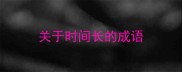 关于时间长的成语