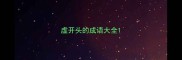 虚开头的成语大全