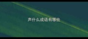 声什么成语有哪些