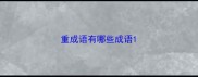 重成语有哪些成语