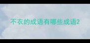 不衣的成语有哪些成语