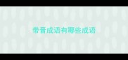 带晋成语有哪些成语