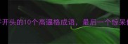 巅字开头的10个高逼格成语最后一个惊呆你