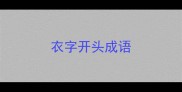 衣字开头成语