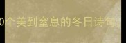 白雪成语合集30个美到窒息的冬日诗句美到想抄进日记本