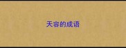 天容的成语